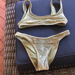 Triangl green velvet bikini